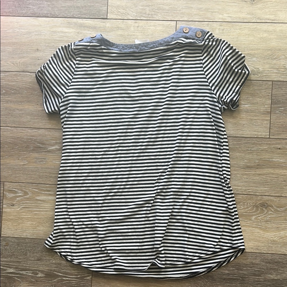 Striped Black and White Women's Top